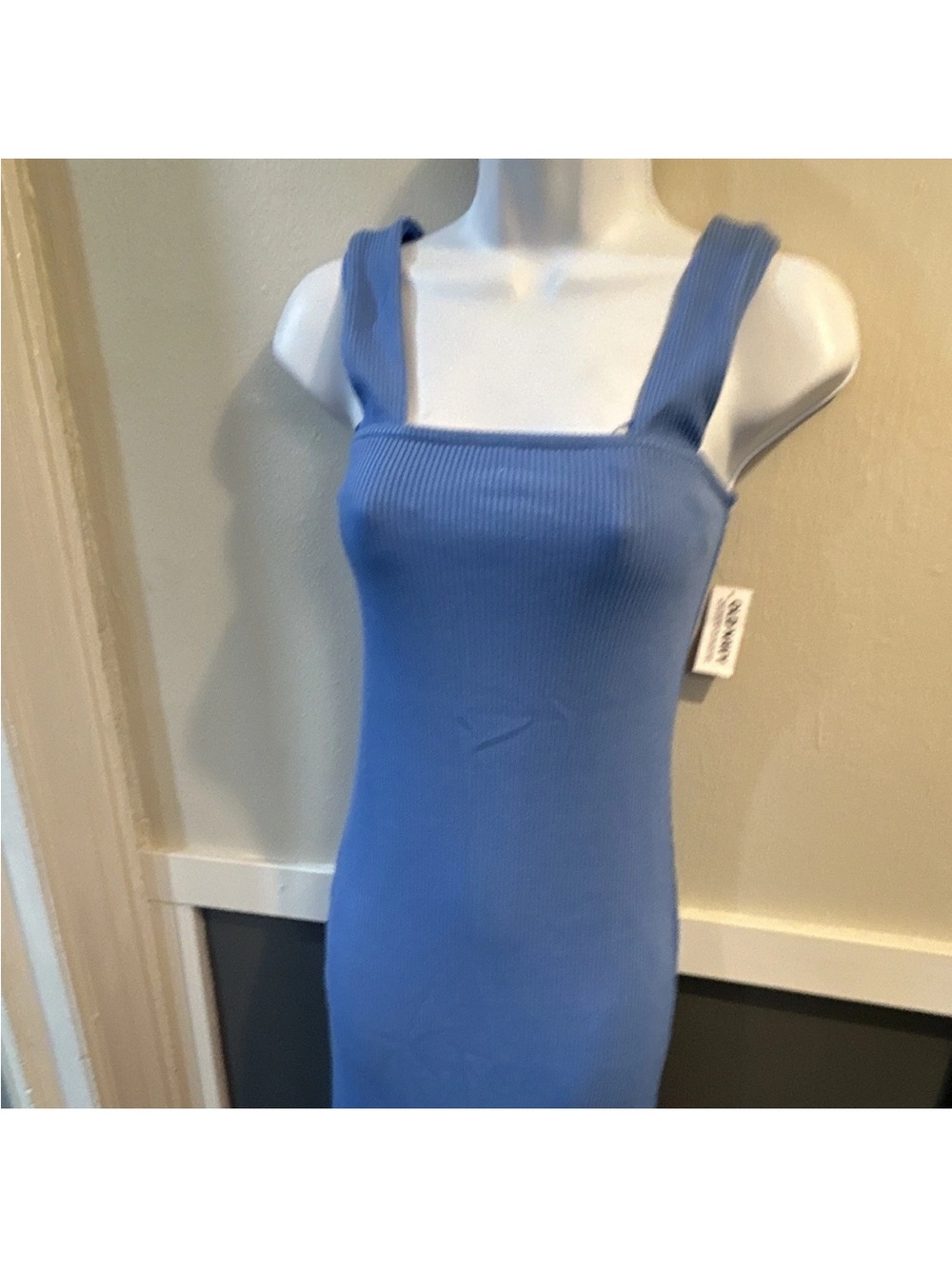 Old Navy Ribbed Square-Neck Mini Dress in Periwinkle Blue